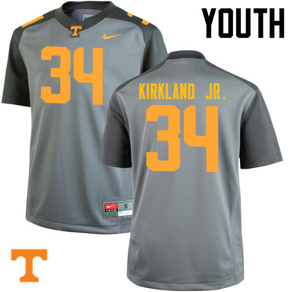 Youth #34 Darrin Kirkland Jr. Tennessee Volunteers College Football Jerseys-Gray